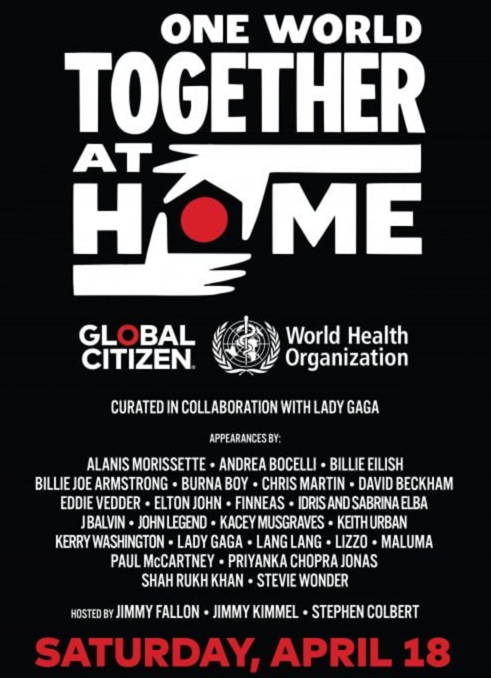 BREAKING NEWS – “ONE WORLD: TOGETHER AT HOME” CONCERTO MONDIALE PER LA LOTTA AL COVID-19 IN DIRETTA SULLE PIATTAFORME ONE CHAMPIONSHIP.