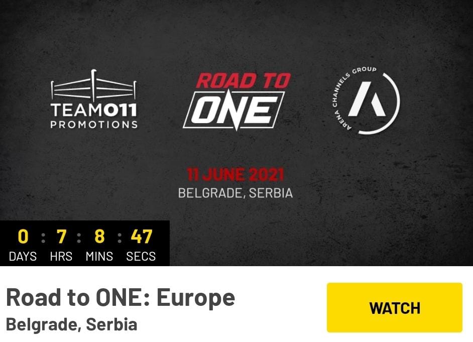 ROAD TO ONE QUESTA SERA IN DIRETTA DA BELGRADO.