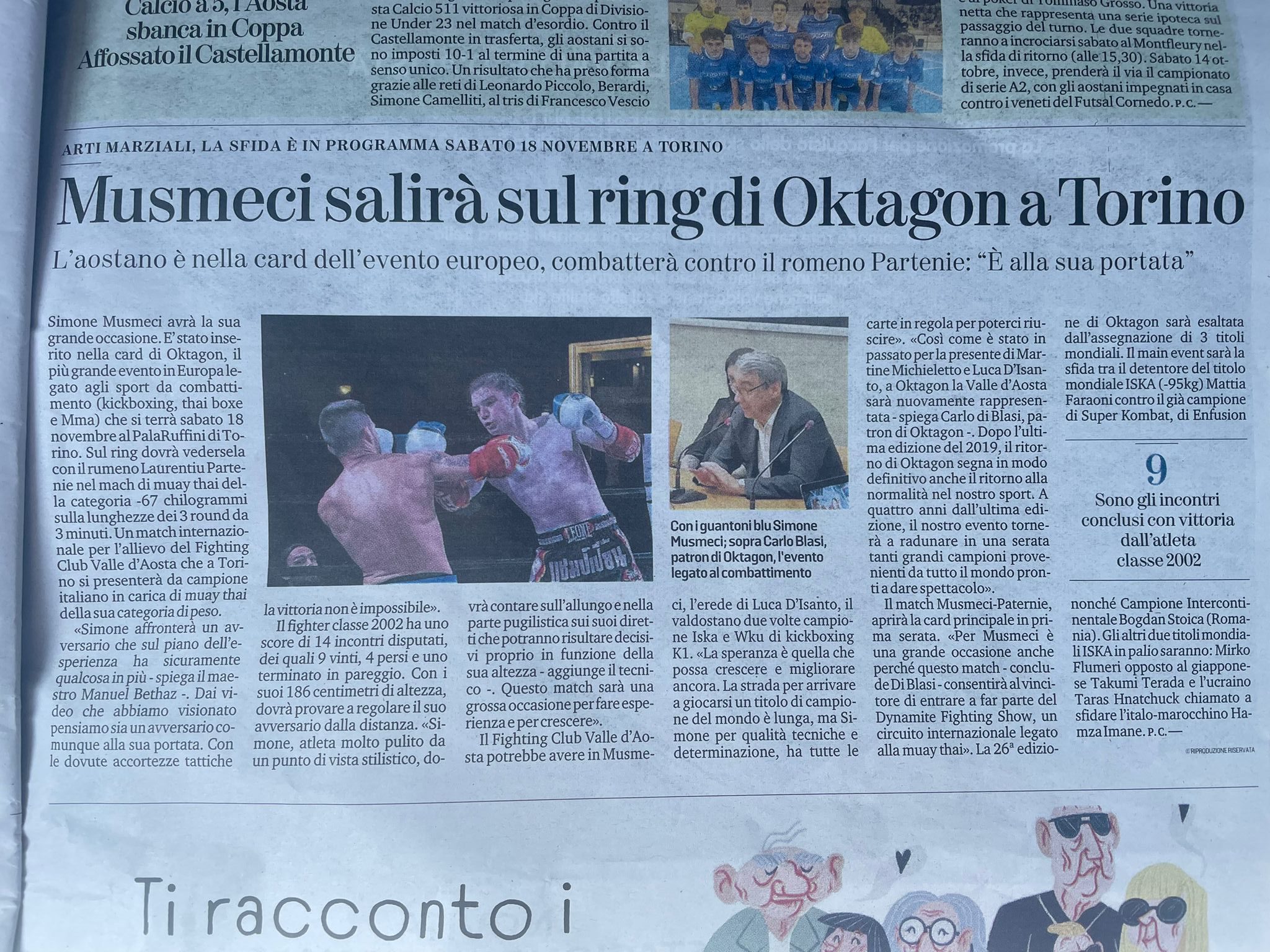 MUSMECI SALIRA’ SUL RING DI OKTAGON A TORINO.