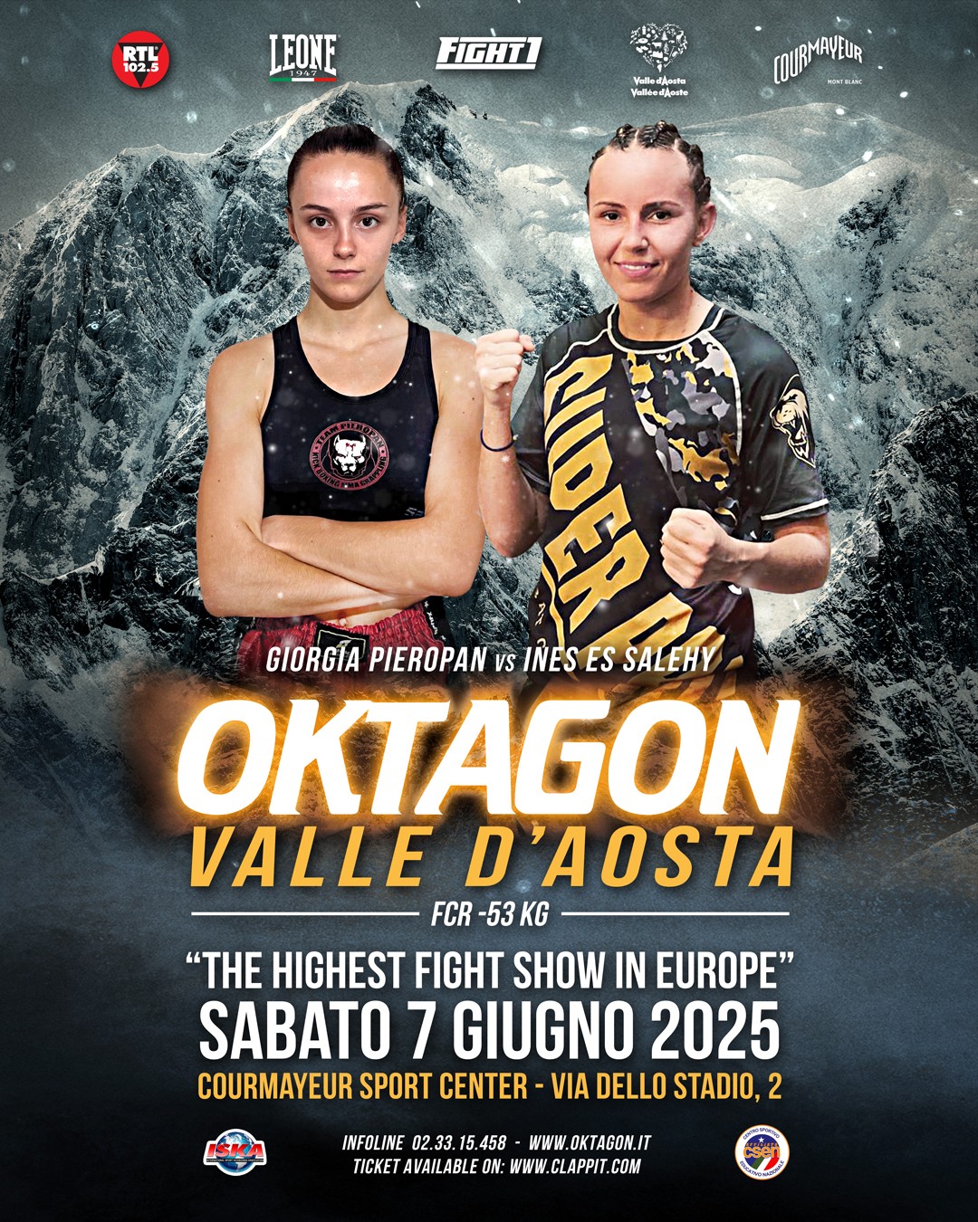 OKTAGON VALLE D’AOSTA: Giorgia Pieropan vs Ines Es Salehy